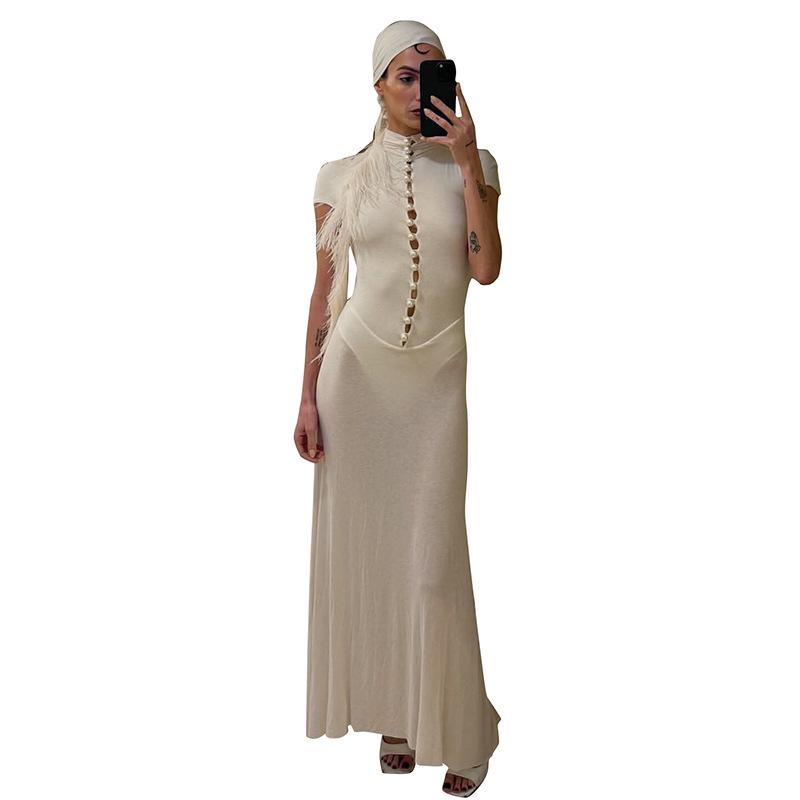 European & American Women s Spring Solid Color Mesh Spliced Slim Fit Button Long Dress Medium
European & American Women s Spring Solid Color Mesh Spliced Slim Fit Button Long Dress Medium