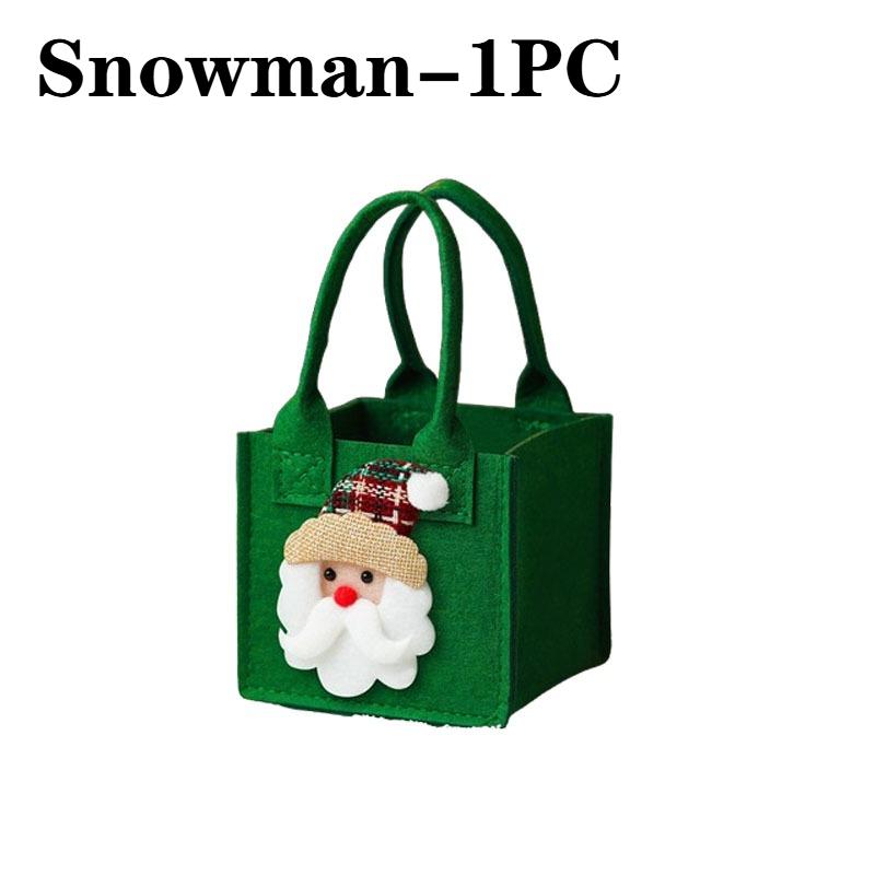 Christmas Gift Bag Santa Reindeer Design Durable Handbag Green Red Felt Texture Top Opening Ring for Kids Candy Gifts 9.5x9.5x9.5cm
Christmas Gift Bag Santa Reindeer Design Durable Handbag Green Red Felt Texture Top Opening Ring for Kids Candy Gifts 9.5x9.5x9.5cm