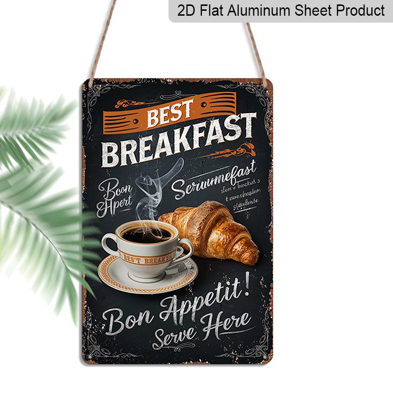 2D Flat Retro Aluminum Wall Decoration Featuring A Best Breakfast Design with Coffee and Croissant, Measuring 8.0X12.0 Inch. Easy To Mount, Ideal 20*30cm
2D Flat Retro Aluminum Wall Decoration Featuring A Best Breakfast Design with Coffee and Croissant, Measuring 8.0X12.0 Inch. Easy To Mount, Ideal 20*30cm