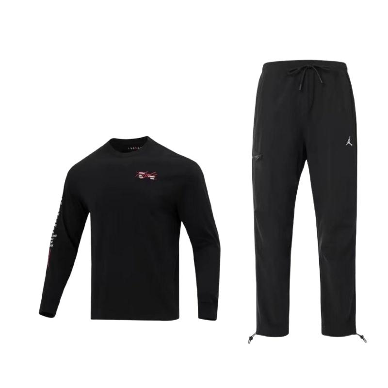 Jordan Retro Logo Letter Print Crew Neck Pullover Long Sleeve T-Shirt And Drawstring Straight Leg Pants Casual Sports Set DQ7510-010+DM0847-010 S
Jordan Retro Logo Letter Print Crew Neck Pullover Long Sleeve T-Shirt And Drawstring Straight Leg Pants Casual Sports Set DQ7510-010+DM0847-010 S