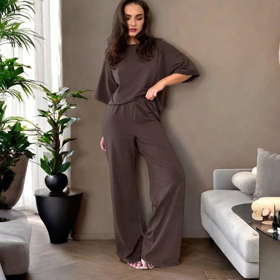 Women s 2 Piece Outfits Casual Short Sleeve Pullover Loose Top And Wide Leg Pants Set Summer Lounge Tracksuit S
Women s 2 Piece Outfits Casual Short Sleeve Pullover Loose Top And Wide Leg Pants Set Summer Lounge Tracksuit S