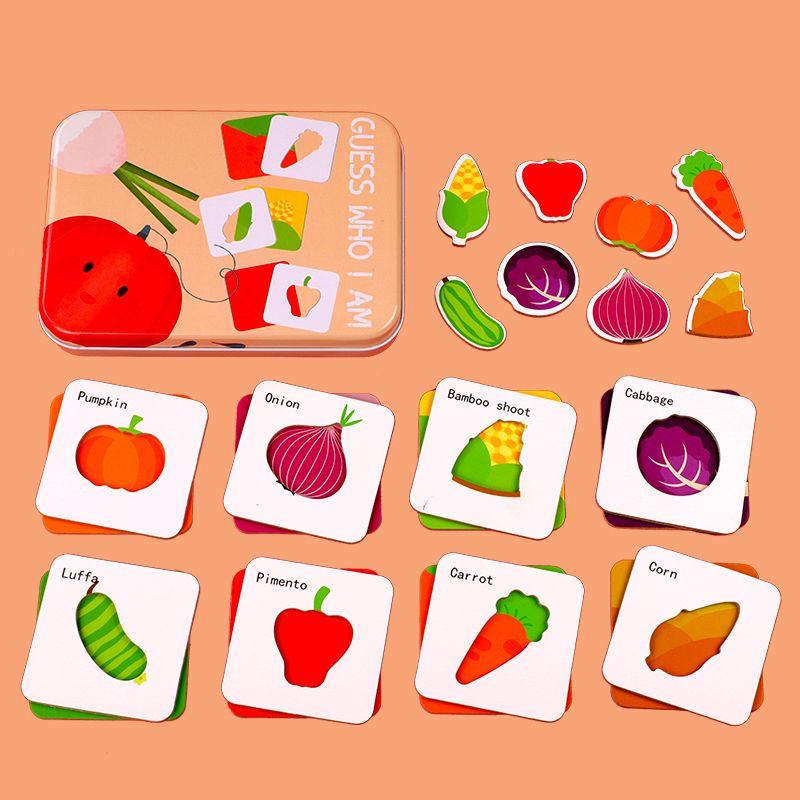 Wooden Iron Box Fun Guess Who I Am Puzzle Puzzle Cognitive Hole Card Kids Enlightening Early Education Puzzle Toy Vegetables
Wooden Iron Box Fun Guess Who I Am Puzzle Puzzle Cognitive Hole Card Kids Enlightening Early Education Puzzle Toy Vegetables