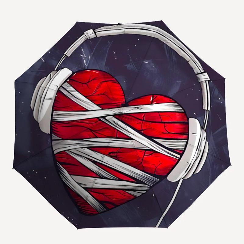1pc Heartbeat Music Automatic Open/Close Umbrella 8-Rib Strong Frame, Portable Travel Umbrella for Women & Men, Birthday Gift Parties 037
1pc Heartbeat Music Automatic Open/Close Umbrella 8-Rib Strong Frame, Portable Travel Umbrella for Women & Men, Birthday Gift Parties 037