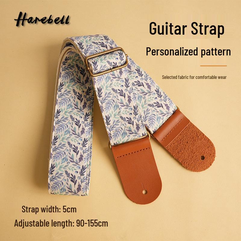 Niche Guitar Strap with Elegant Fresh Floral Pattern, 5CM Wide, Blue Leaf Design, Colorful PO-118 Blue Leaf Colorful
Niche Guitar Strap with Elegant Fresh Floral Pattern, 5CM Wide, Blue Leaf Design, Colorful PO-118 Blue Leaf Colorful