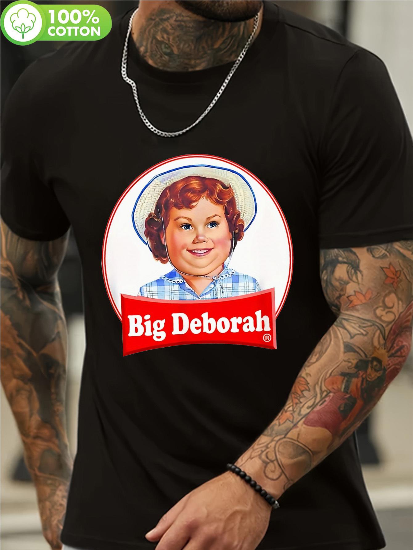 Big Deborah Funny Pun Parody Graphic T-shirt - 100% Cotton 180gsm Loose Fit Unisex Tee with Humorous Snacks & Cake Design S
Big Deborah Funny Pun Parody Graphic T-shirt - 100% Cotton 180gsm Loose Fit Unisex Tee with Humorous Snacks & Cake Design S