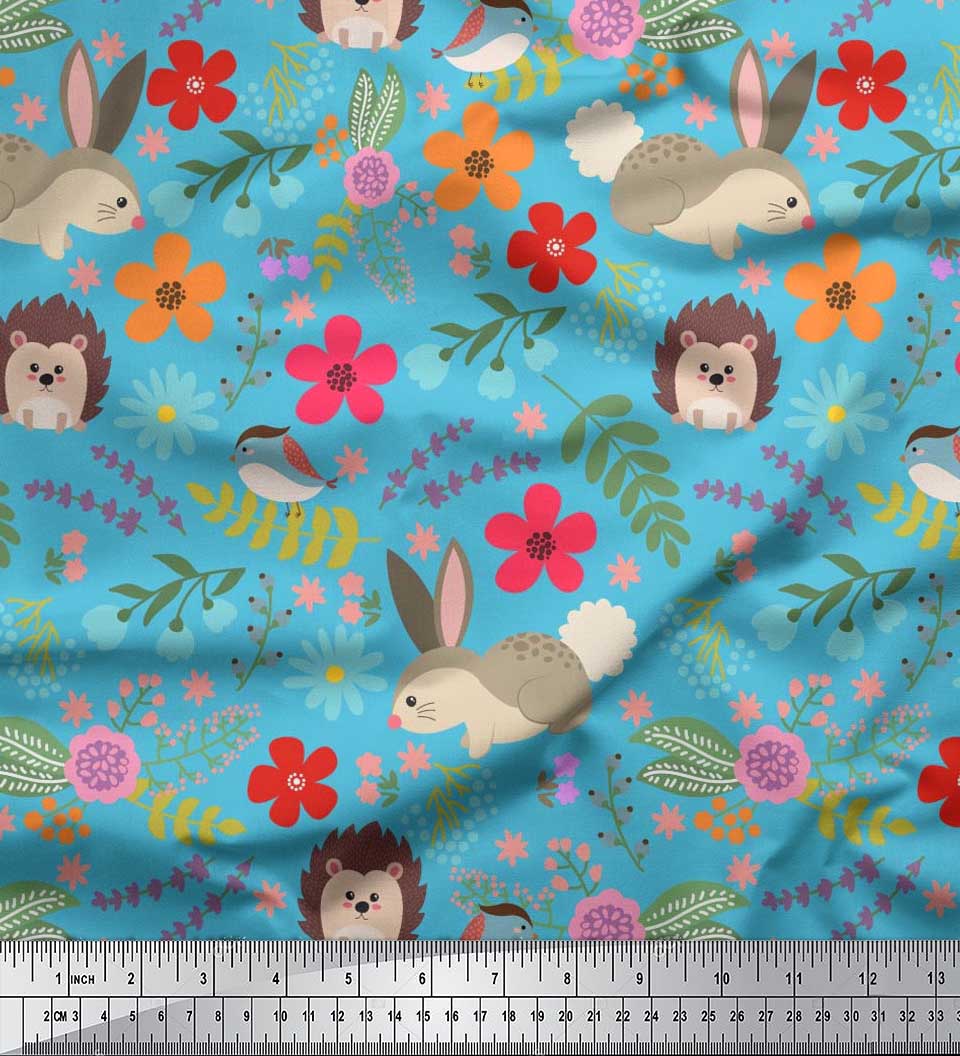 Японська креп-сатин Soimoi Тканина з мультфільмами квітів, кроликів і дикобразів, 1 метр 42 дюйми 42 Inch Wide - Poly Crepe синій
Японська креп-сатин Soimoi Тканина з мультфільмами квітів, кроликів і дикобразів, 1 метр 42 дюйми 42 Inch Wide - Poly Crepe синій