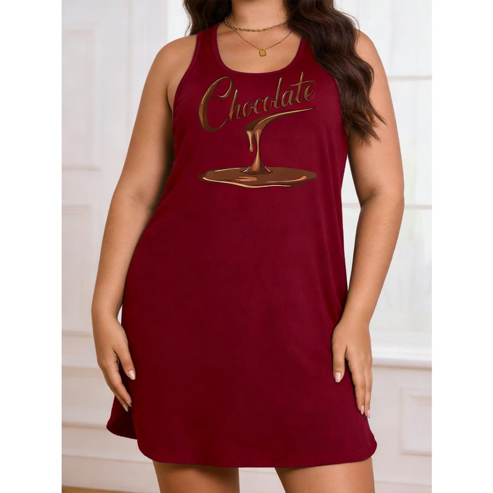 Large-size lady s Chocolate print round-neck pullover dress, with a close-fitting and comfortable design, suitable for casual S
Large-size lady s Chocolate print round-neck pullover dress, with a close-fitting and comfortable design, suitable for casual S