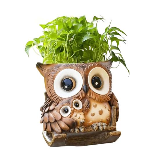 Cute Owl Planter Small Rocking Chair Animal Flower Pots with Drainage Hole Resin Plant Container for Outdoor Indoor Plants коричневий
Cute Owl Planter Small Rocking Chair Animal Flower Pots with Drainage Hole Resin Plant Container for Outdoor Indoor Plants коричневий