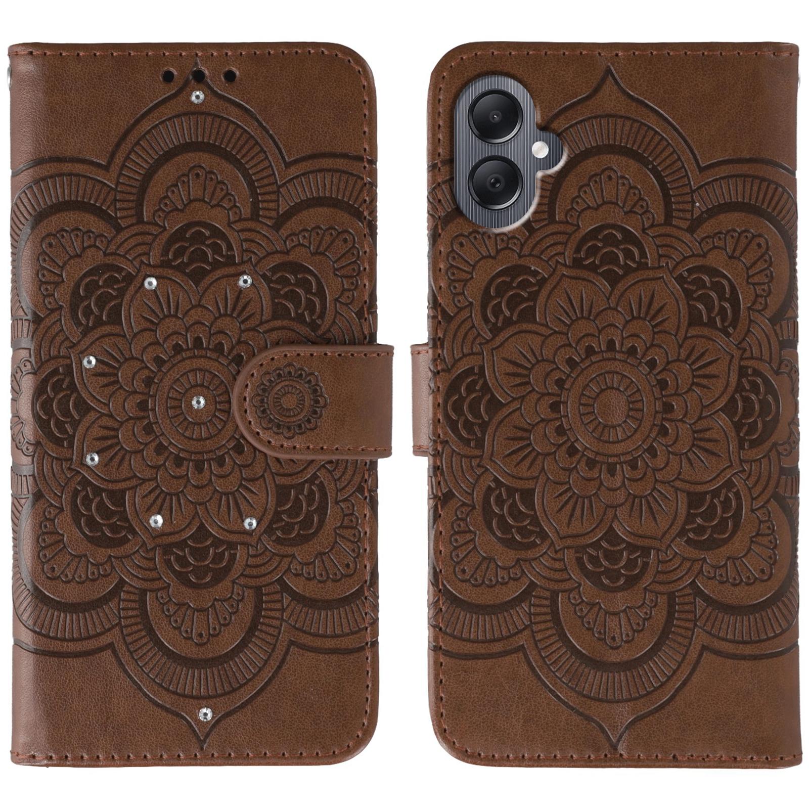 For Samsung Galaxy A06 4G/A07 Case Rhinestone Decor PU Leather Mandala Imprinted Design Phone Cover with Wrist Strap Brown
For Samsung Galaxy A06 4G/A07 Case Rhinestone Decor PU Leather Mandala Imprinted Design Phone Cover with Wrist Strap Brown