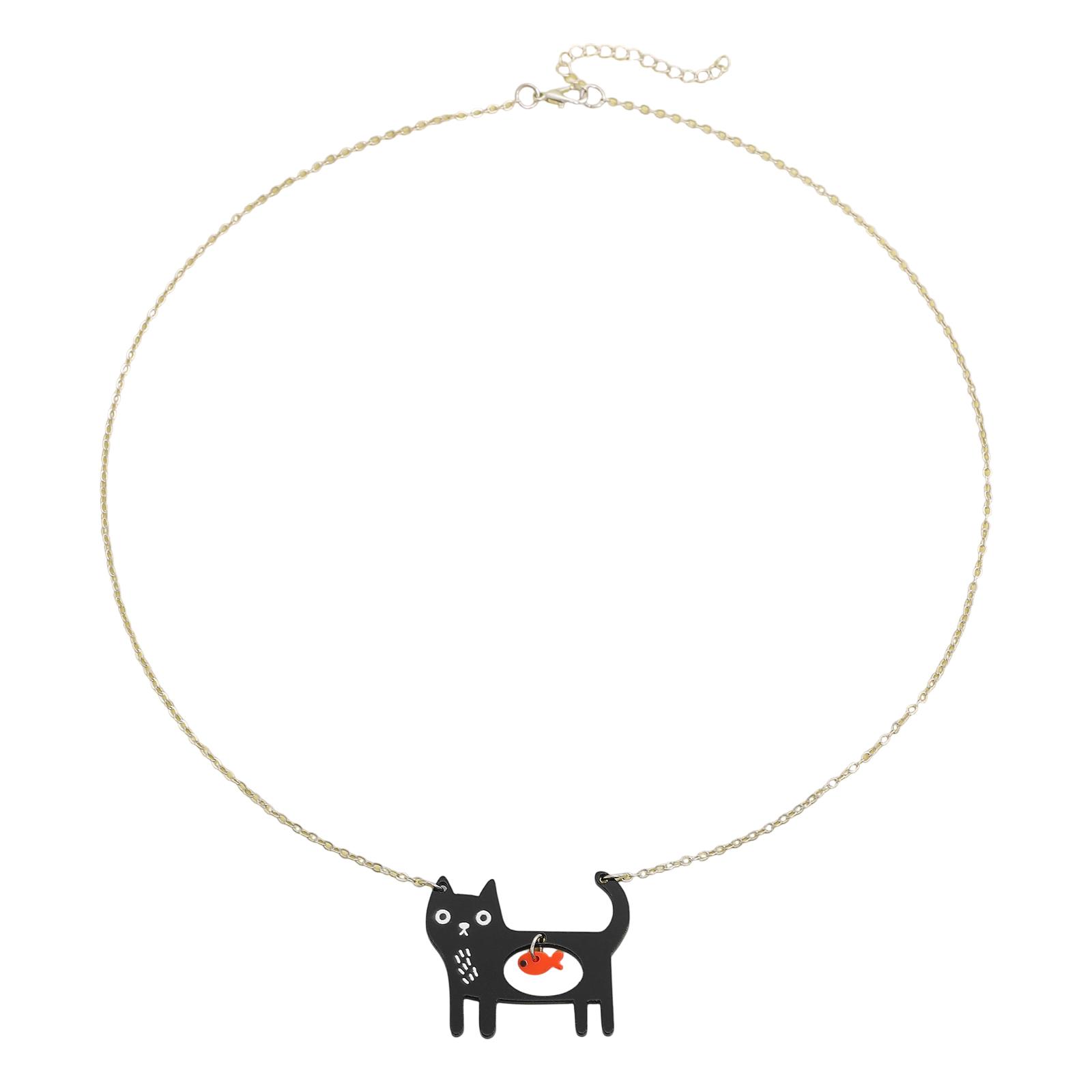 Trendy Animal Inspired Pendant Necklace Black Puss Fish Dog Bone Clavicle Chain Alloy Acrylic Perfect for Enthusiasts
Trendy Animal Inspired Pendant Necklace Black Puss Fish Dog Bone Clavicle Chain Alloy Acrylic Perfect for Enthusiasts