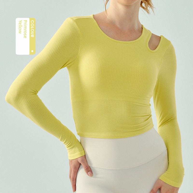 Lu Same Rib Yoga Clothes Long sleeve Women s Belt Chest Pad Half Fixed Cup Slimming Outer Wear Running Workout Clothes Top Primrose Yellow XL
Lu Same Rib Yoga Clothes Long sleeve Women s Belt Chest Pad Half Fixed Cup Slimming Outer Wear Running Workout Clothes Top Primrose Yellow XL