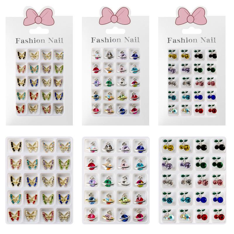 Butterfly, Saturn, Cherry, and Diamond Nail Art Jewelry Set - 20 Piece Rhinestone & Alloy Decorations
Butterfly, Saturn, Cherry, and Diamond Nail Art Jewelry Set - 20 Piece Rhinestone & Alloy Decorations