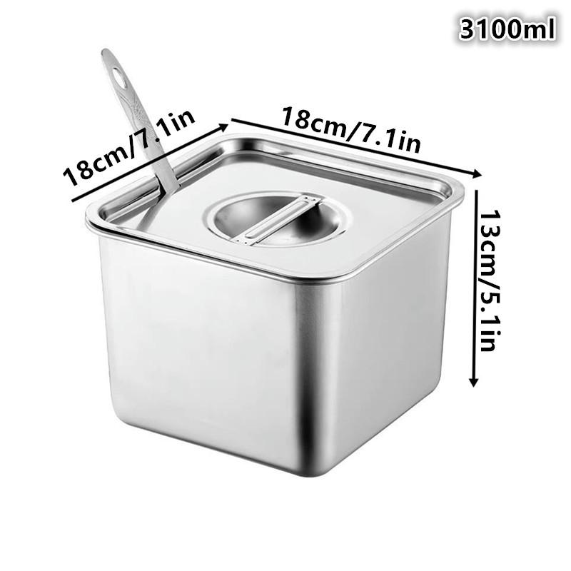 Stainless Steel Tank Box With Cover Kitchen Oil Basin Square Barrel Storage Bottle Seasoning Box Jars And Lids Spice Jars Set 18cm
Stainless Steel Tank Box With Cover Kitchen Oil Basin Square Barrel Storage Bottle Seasoning Box Jars And Lids Spice Jars Set 18cm