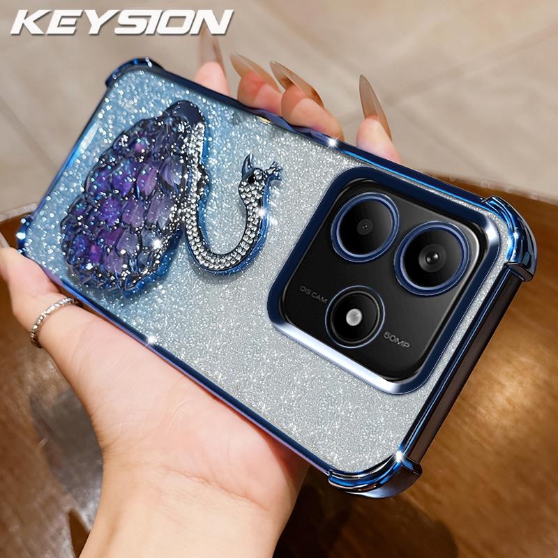 Чохол для телефону KEYSION з ударостійким покриттям TPU для Remdi Note 14 4G 5G з блискітками та коштовним камінням, лебедем та підставкою для Redmi Note 14 for Redmi Note 14
Чохол для телефону KEYSION з ударостійким покриттям TPU для Remdi Note 14 4G 5G з блискітками та коштовним камінням, лебедем та підставкою для Redmi Note 14 for Redmi Note 14