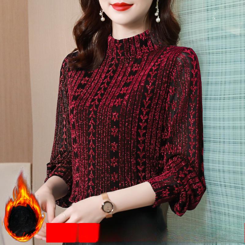 Жіноча оксамитова сорочка з високим коміром та високим коміром для жінок восени та взимку, новий одяг для жінок середнього віку з топами та довгими рукавами 4XL
Жіноча оксамитова сорочка з високим коміром та високим коміром для жінок восени та взимку, новий одяг для жінок середнього віку з топами та довгими рукавами 4XL