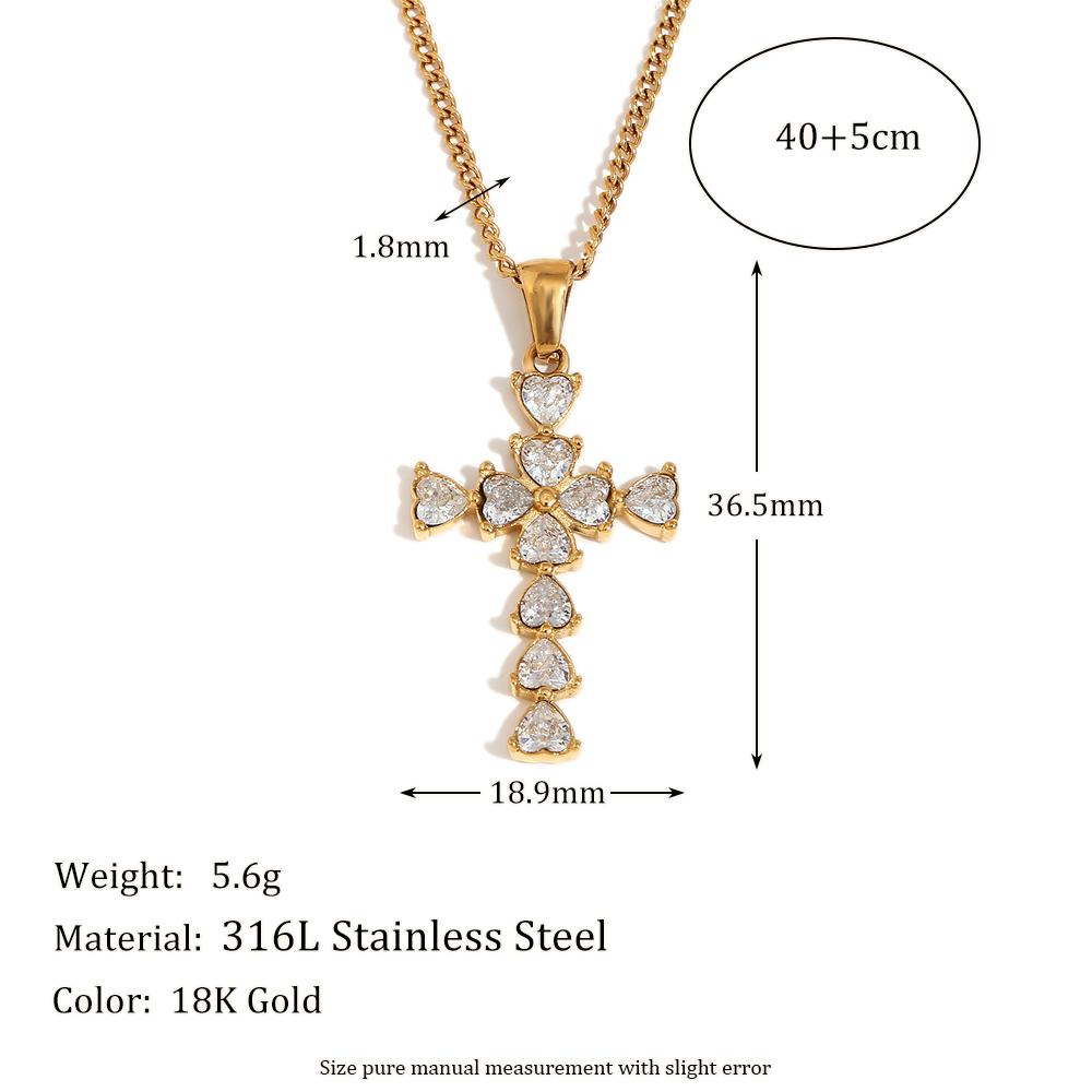 MamacitaSlay Classic Luxury Heart Water Drop Zircon Cross Pendant 1.8mm Chain Necklace Trendy Women s Stainless Steel Jewelry 40cm
MamacitaSlay Classic Luxury Heart Water Drop Zircon Cross Pendant 1.8mm Chain Necklace Trendy Women s Stainless Steel Jewelry 40cm