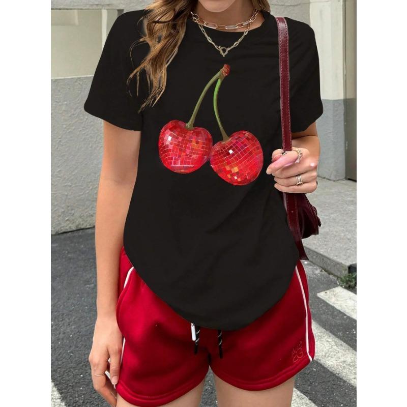 Summer Round Neck 3D Red Cherry Print Top Fashionable Casual Short Sleeved Women s T-shirts XS
Summer Round Neck 3D Red Cherry Print Top Fashionable Casual Short Sleeved Women s T-shirts XS