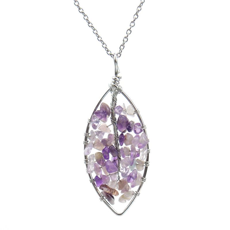 Hand-Wound Curved Leaves, Natural Gravel, Tree Of Life, Crystal Lucky Tree Necklace N06
Hand-Wound Curved Leaves, Natural Gravel, Tree Of Life, Crystal Lucky Tree Necklace N06