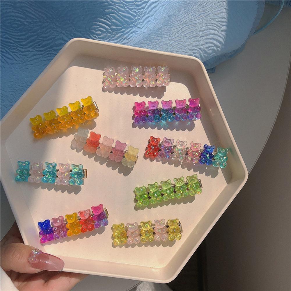 Cute Girls Candy Color Headwear Gummy Bear Barrettes Hair Clips Duckbill Clip Jelly Color Bear
Cute Girls Candy Color Headwear Gummy Bear Barrettes Hair Clips Duckbill Clip Jelly Color Bear