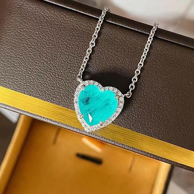 S925 Silver Heart Paraiba Necklace - Women s Layered Clavicle Chain Pendant S925 Silver
S925 Silver Heart Paraiba Necklace - Women s Layered Clavicle Chain Pendant S925 Silver