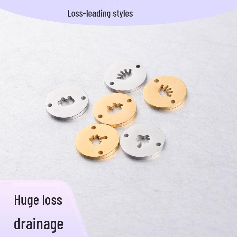 Mirror Polished Stainless Steel Double Hole Round Tag Pendant: Elephant, Coconut Tree, Crown DIY Jewelry Accessory 1.5mm Thick 15mm
Mirror Polished Stainless Steel Double Hole Round Tag Pendant: Elephant, Coconut Tree, Crown DIY Jewelry Accessory 1.5mm Thick 15mm