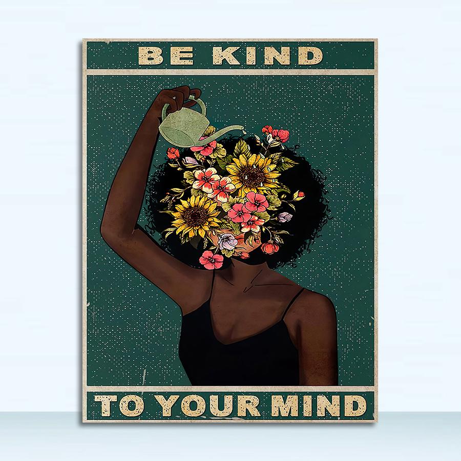 Your Mind позитивные художественные принты африканская женщина винтажная картина на холсте домашний декор черная девушка плакат о психическом здоровье Mental Be Kind To
Your Mind позитивные художественные принты африканская женщина винтажная картина на холсте домашний декор черная девушка плакат о психическом здоровье Mental Be Kind To