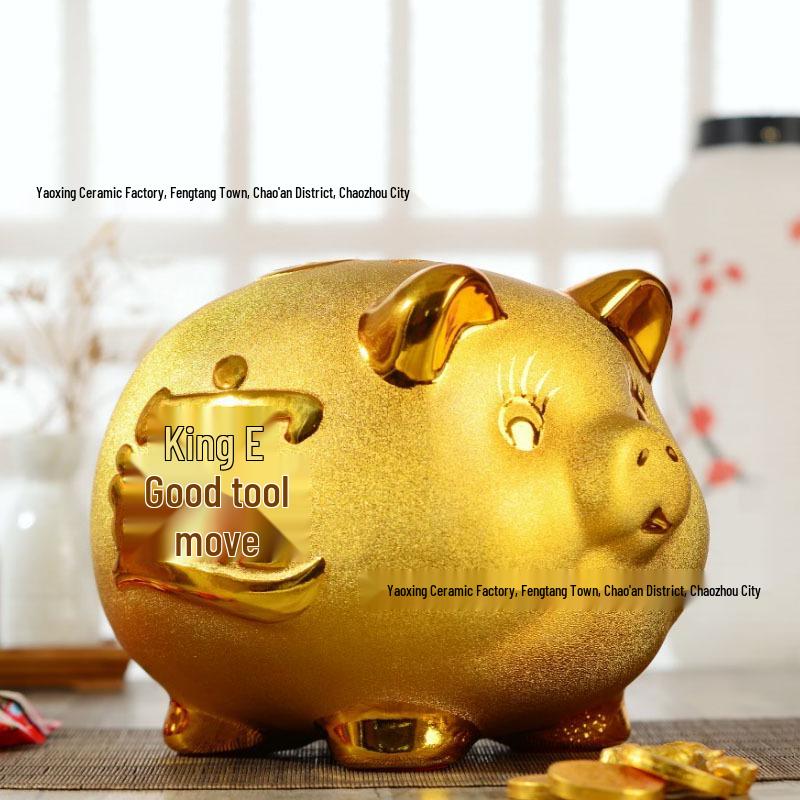 Gold Ceramic Piggy Bank for Savings - New Store Opening Gift & Ornament 5-inch Rich Gold Pig
Gold Ceramic Piggy Bank for Savings - New Store Opening Gift & Ornament 5-inch Rich Gold Pig