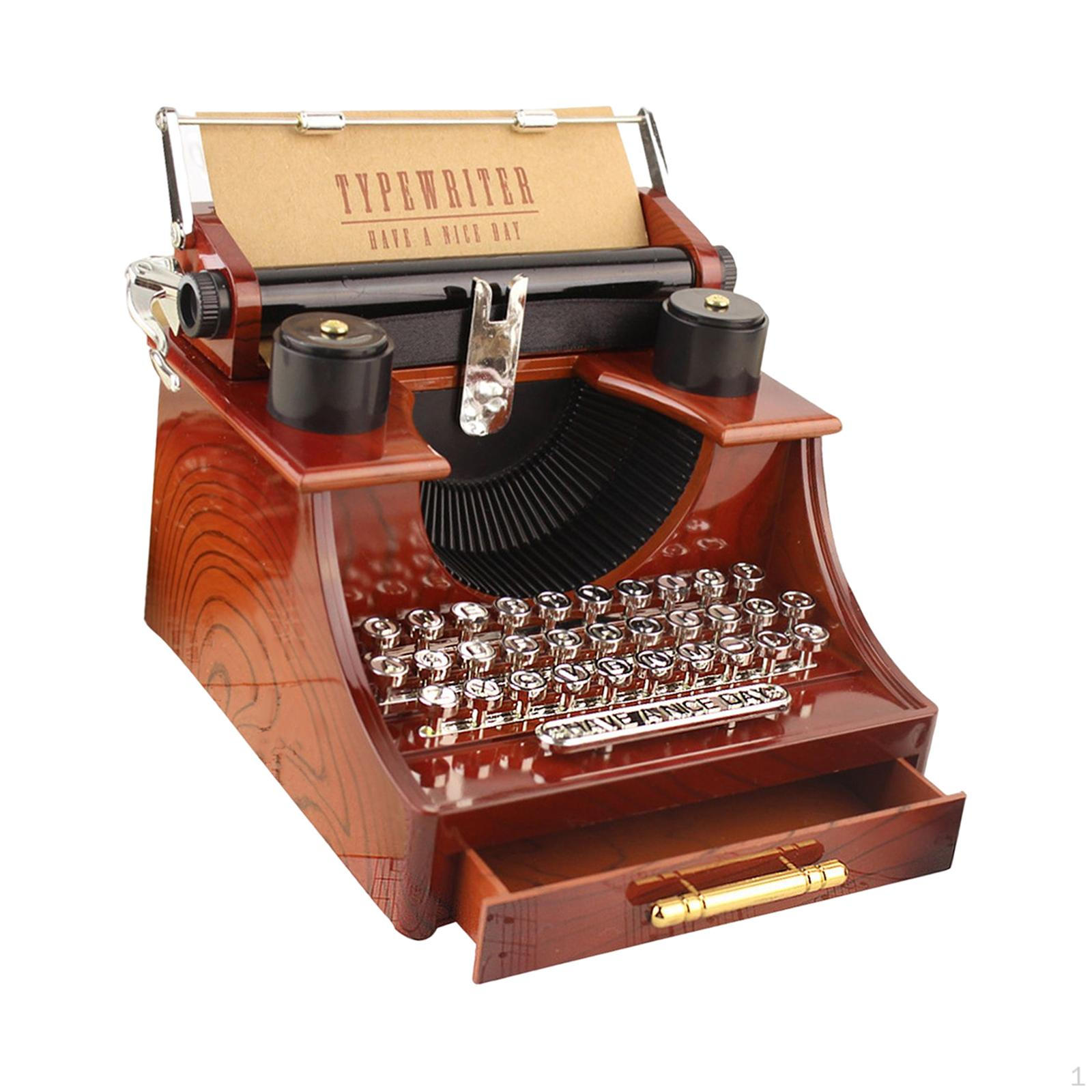 Clockwork Music Box, Typewriter Tabletop Ornaments with Drawer, Elegant Collectible
Clockwork Music Box, Typewriter Tabletop Ornaments with Drawer, Elegant Collectible