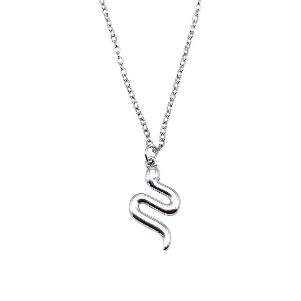 Snake Charm Necklace Dragon Minimalist Serpent Pendant For Women Grunge Aesthetic Jewelry 43cm Chain A31-1pcs-24x13mm
Snake Charm Necklace Dragon Minimalist Serpent Pendant For Women Grunge Aesthetic Jewelry 43cm Chain A31-1pcs-24x13mm