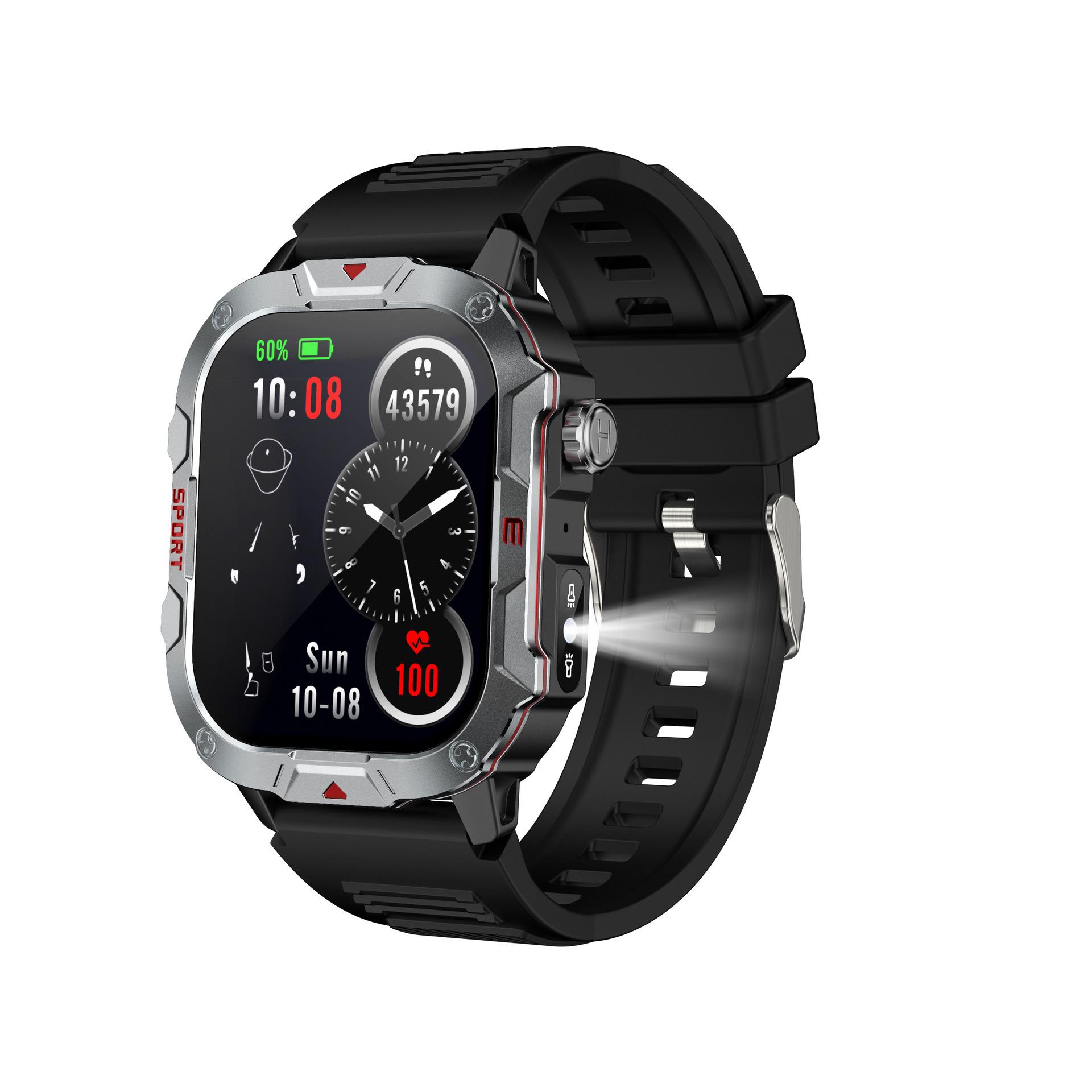 Men s Sports Smartwatch with Flashlight, Waterproof Design, Long Battery, Heart Rate Monitor, Pedometer & Bluetooth Phone Connectivity
Men s Sports Smartwatch with Flashlight, Waterproof Design, Long Battery, Heart Rate Monitor, Pedometer & Bluetooth Phone Connectivity