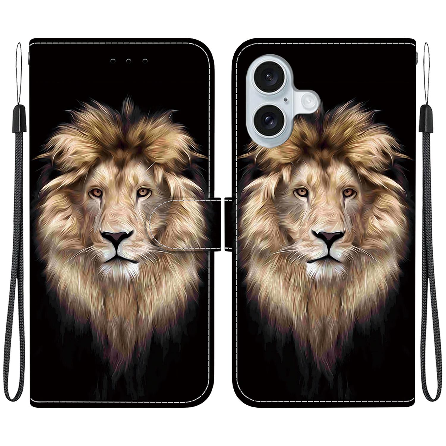 For iPhone 16 Plus Case Pattern Printing Anti-Drop Leather Flip Wallet Phone Cover with Lanyard Lion Head
For iPhone 16 Plus Case Pattern Printing Anti-Drop Leather Flip Wallet Phone Cover with Lanyard Lion Head