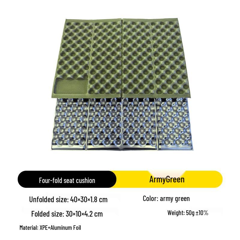 Egg Nest Portable Folding Seat Cushion: Moisture-Proof, Thickened Aluminum Film, Outdoor Camping & Hiking Mat 40x30x1.8cm армия зеленый
Egg Nest Portable Folding Seat Cushion: Moisture-Proof, Thickened Aluminum Film, Outdoor Camping & Hiking Mat 40x30x1.8cm армия зеленый