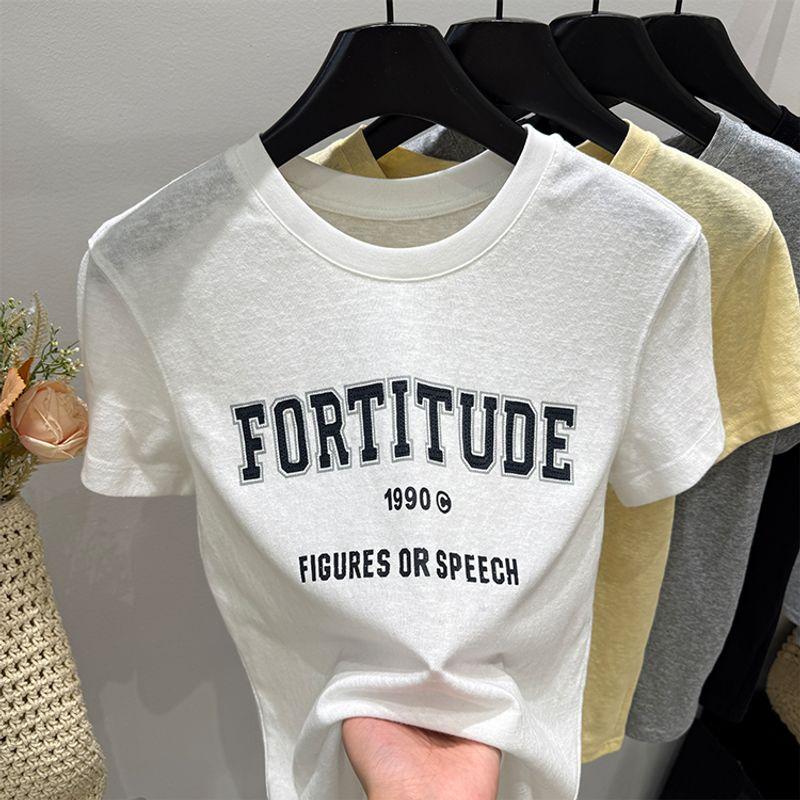2025 Spring Summer New Casual Letters Print Elegant Versatile Slimming Short sleeve T-shirt Women Loose Age Reducing Top
2025 Spring Summer New Casual Letters Print Elegant Versatile Slimming Short sleeve T-shirt Women Loose Age Reducing Top