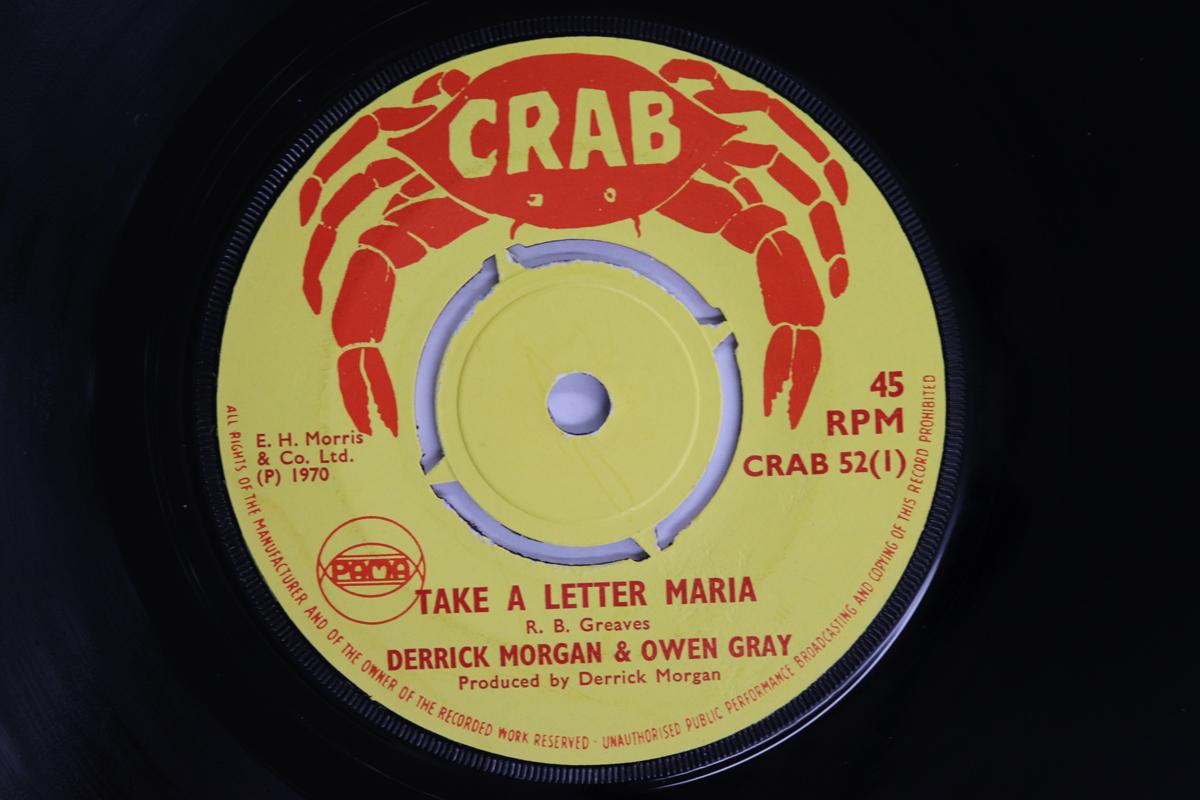 7inch Record DERRICK MORGAN OWEN GRAY DERRIC Take A Letter Maria Just A Little CRAB52 CRAB 1970 UK Reggae Ska Dub Used
7inch Record DERRICK MORGAN OWEN GRAY DERRIC Take A Letter Maria Just A Little CRAB52 CRAB 1970 UK Reggae Ska Dub Used