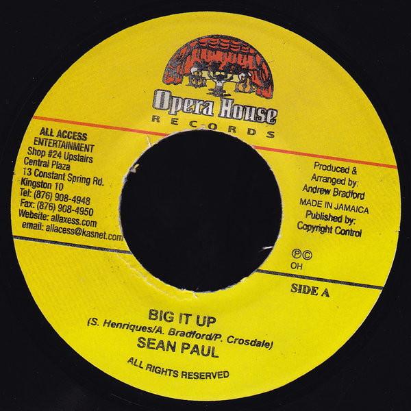7inch Record SEAN PAUL - Big It Up NONE Opera House 2003 Jamaica Reggae, Ska & Dub Used
7inch Record SEAN PAUL - Big It Up NONE Opera House 2003 Jamaica Reggae, Ska & Dub Used