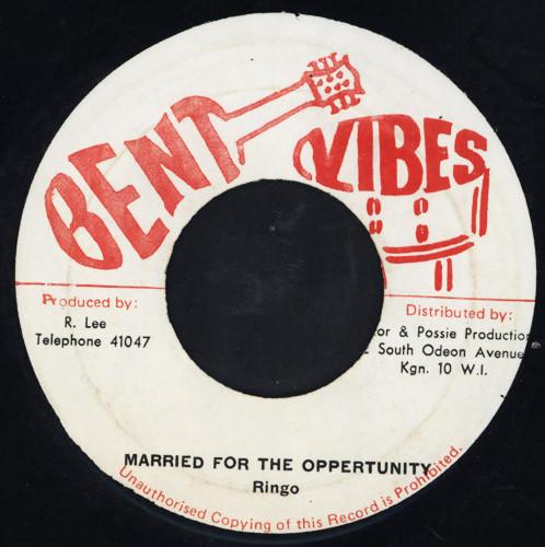 7inch Record RINGO Married For The Oppertunity NONE Bent Vibes Jamaica Reggae Ska Dub Used
7inch Record RINGO Married For The Oppertunity NONE Bent Vibes Jamaica Reggae Ska Dub Used