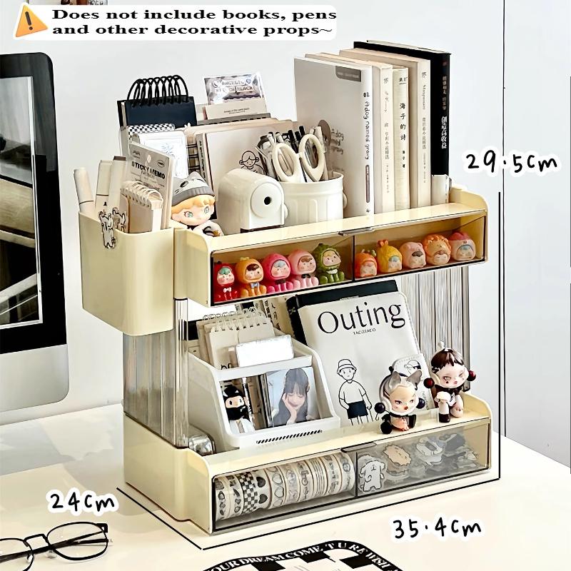 Cute Desktop Storage Rack with Boxes 2 Layer Stationery Organizer Desk Shelves Stand Figurines Office Table Storage Rack Shelves бежевый
Cute Desktop Storage Rack with Boxes 2 Layer Stationery Organizer Desk Shelves Stand Figurines Office Table Storage Rack Shelves бежевый