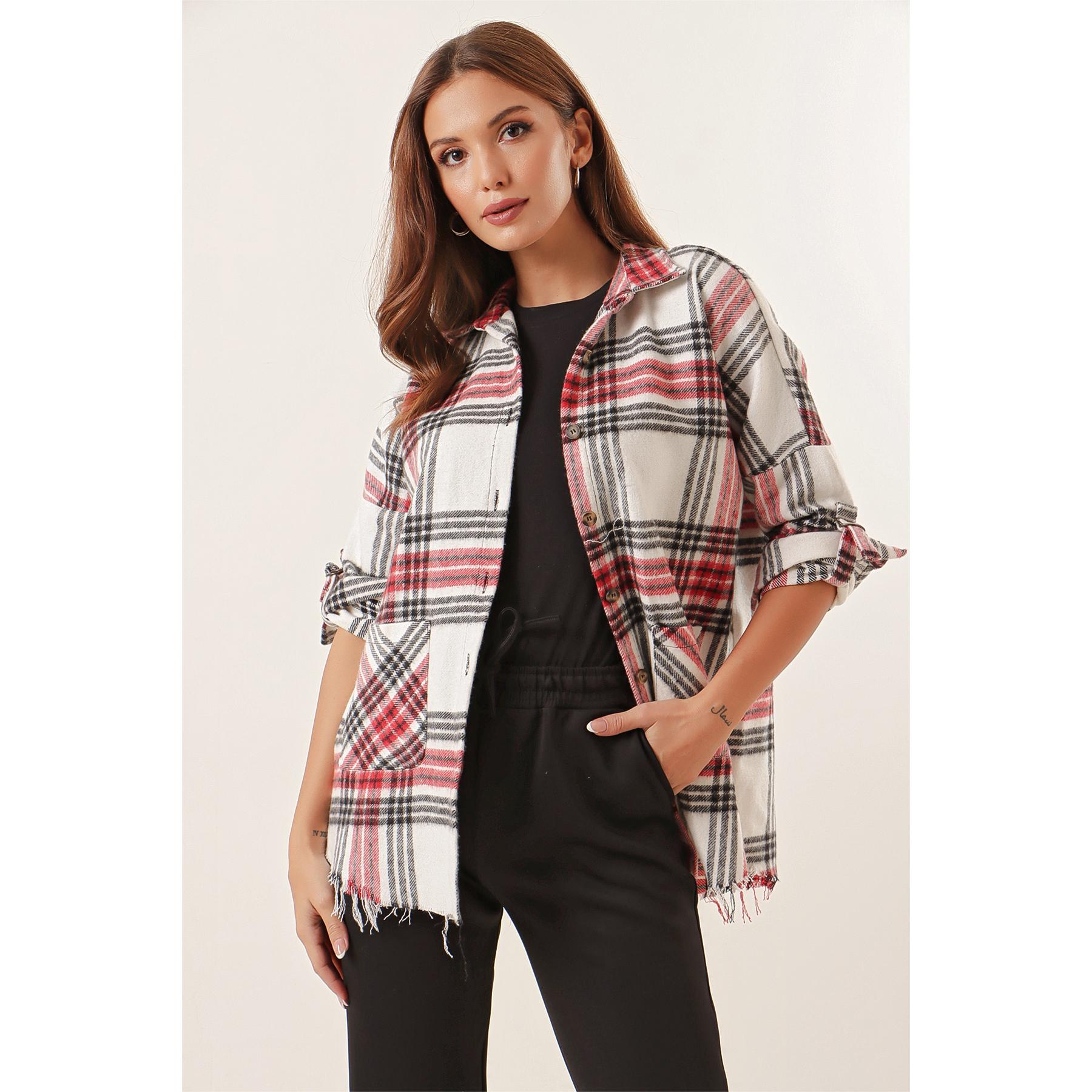 Рубашка в клетку с двойным карманом и складками на рукавах M красный
Рубашка в клетку с двойным карманом и складками на рукавах M красный