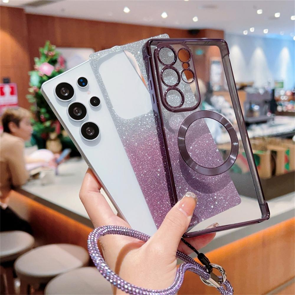 For Samsung Galaxy S25 Case Compatible with MagSafe Electroplated Gradient Glitter Phone Cover with Lanyard Blue
For Samsung Galaxy S25 Case Compatible with MagSafe Electroplated Gradient Glitter Phone Cover with Lanyard Blue