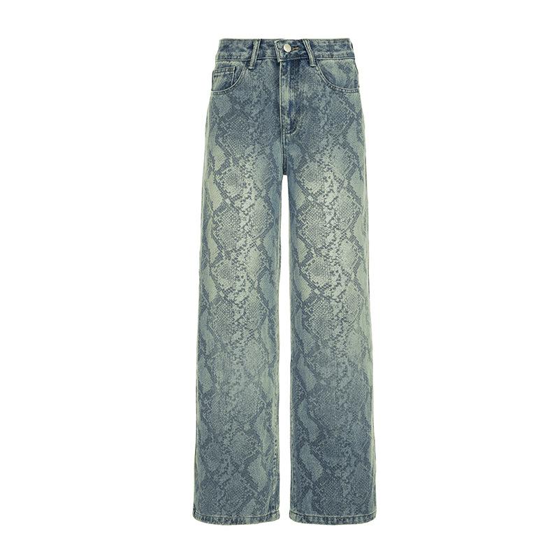 Y2K Snake Print Jeans Women Autumn Casual Street Style European American High Waist Slimming Washed Straight Leg Pants L синій
Y2K Snake Print Jeans Women Autumn Casual Street Style European American High Waist Slimming Washed Straight Leg Pants L синій