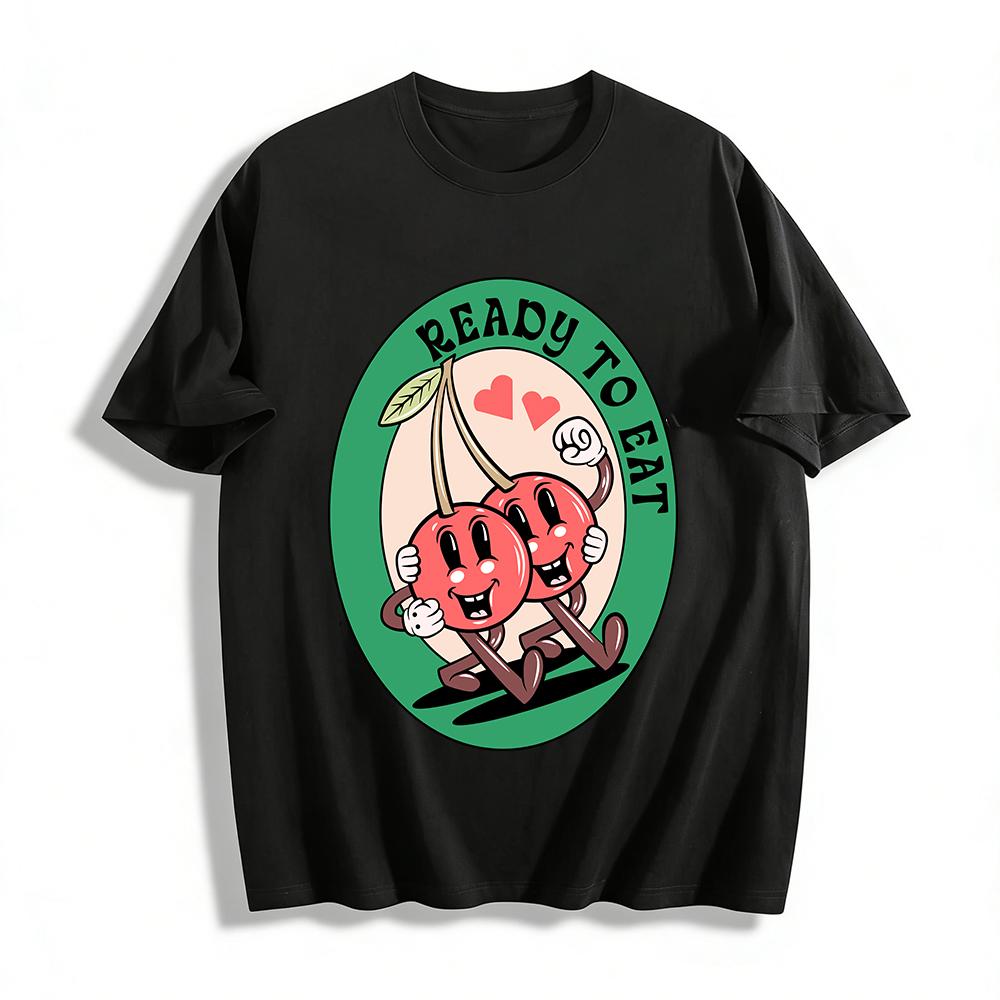 Retro Anthropomorphic Cherry Print Casual Top Unisex Funny Style Versatile Crewneck T-Shirt Pure cotton T-shirt XXS
Retro Anthropomorphic Cherry Print Casual Top Unisex Funny Style Versatile Crewneck T-Shirt Pure cotton T-shirt XXS