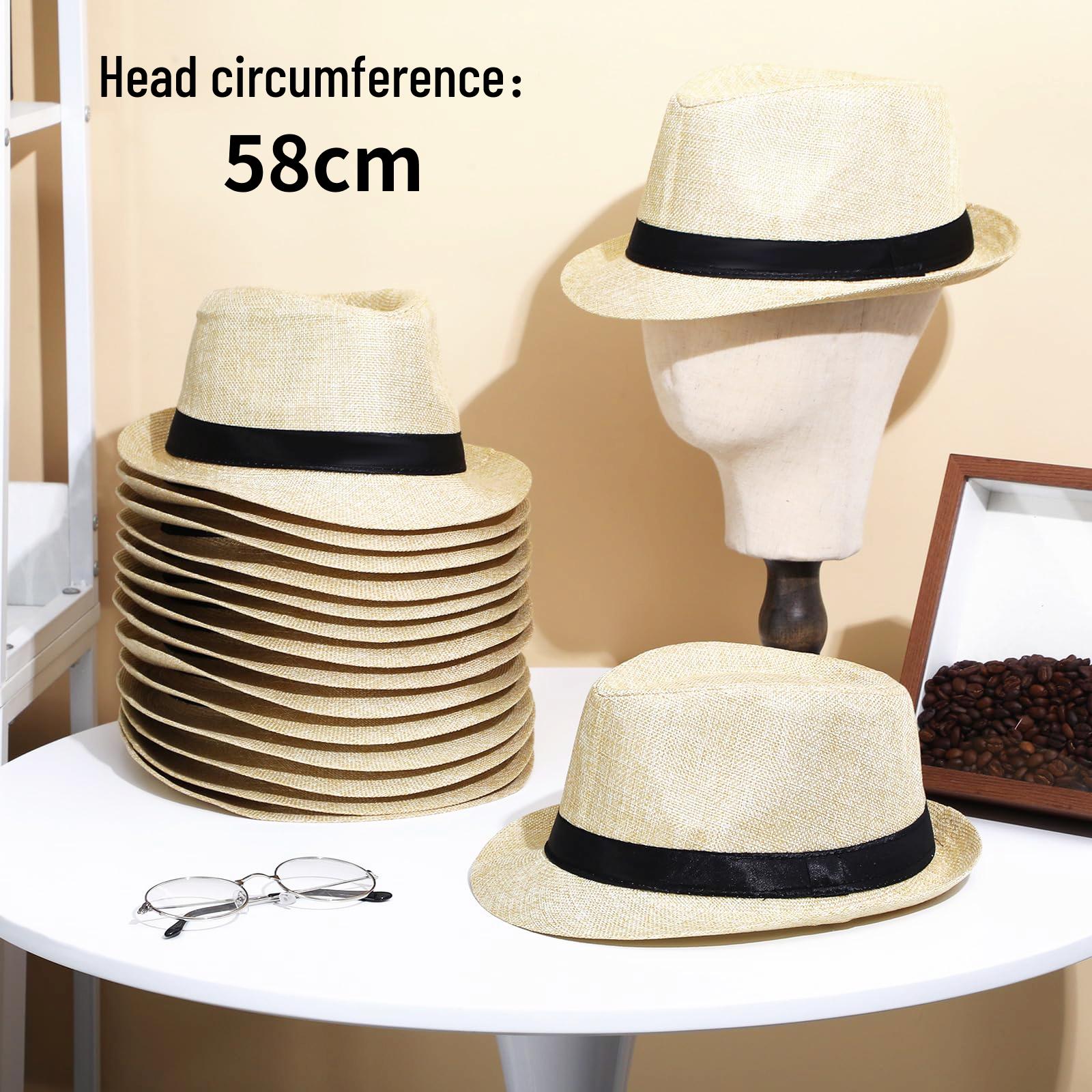 58/60cmHC Straw Fedora Hats for Men Women Short Brim Panama Hats Big Head Sun Beach Hat Wedding Havana Party Favor for Guests 6pcs
58/60cmHC Straw Fedora Hats for Men Women Short Brim Panama Hats Big Head Sun Beach Hat Wedding Havana Party Favor for Guests 6pcs