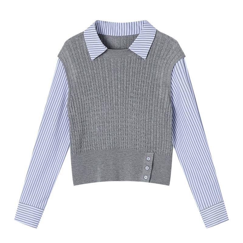 Xiangying Miu Series Women s Faux Two-Piece Lapel Knit Top XL
Xiangying Miu Series Women s Faux Two-Piece Lapel Knit Top XL