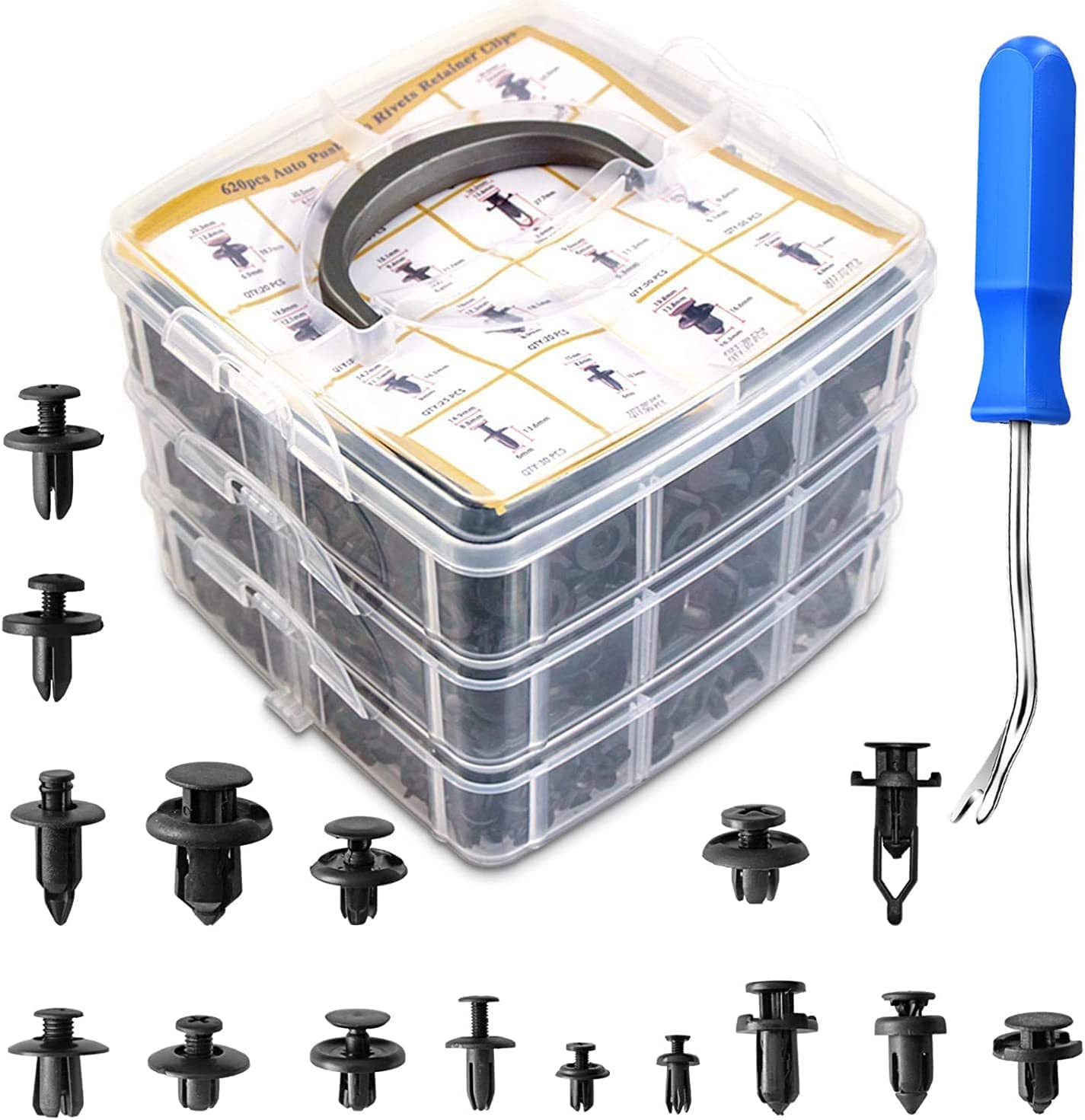 Autoam Bumper Clips, Trim Clips, 620 pcs, 16 Types, Universal Automotive Fenders, Plastic Rivets, 620 pieces, 16 types чёрный
Autoam Bumper Clips, Trim Clips, 620 pcs, 16 Types, Universal Automotive Fenders, Plastic Rivets, 620 pieces, 16 types чёрный