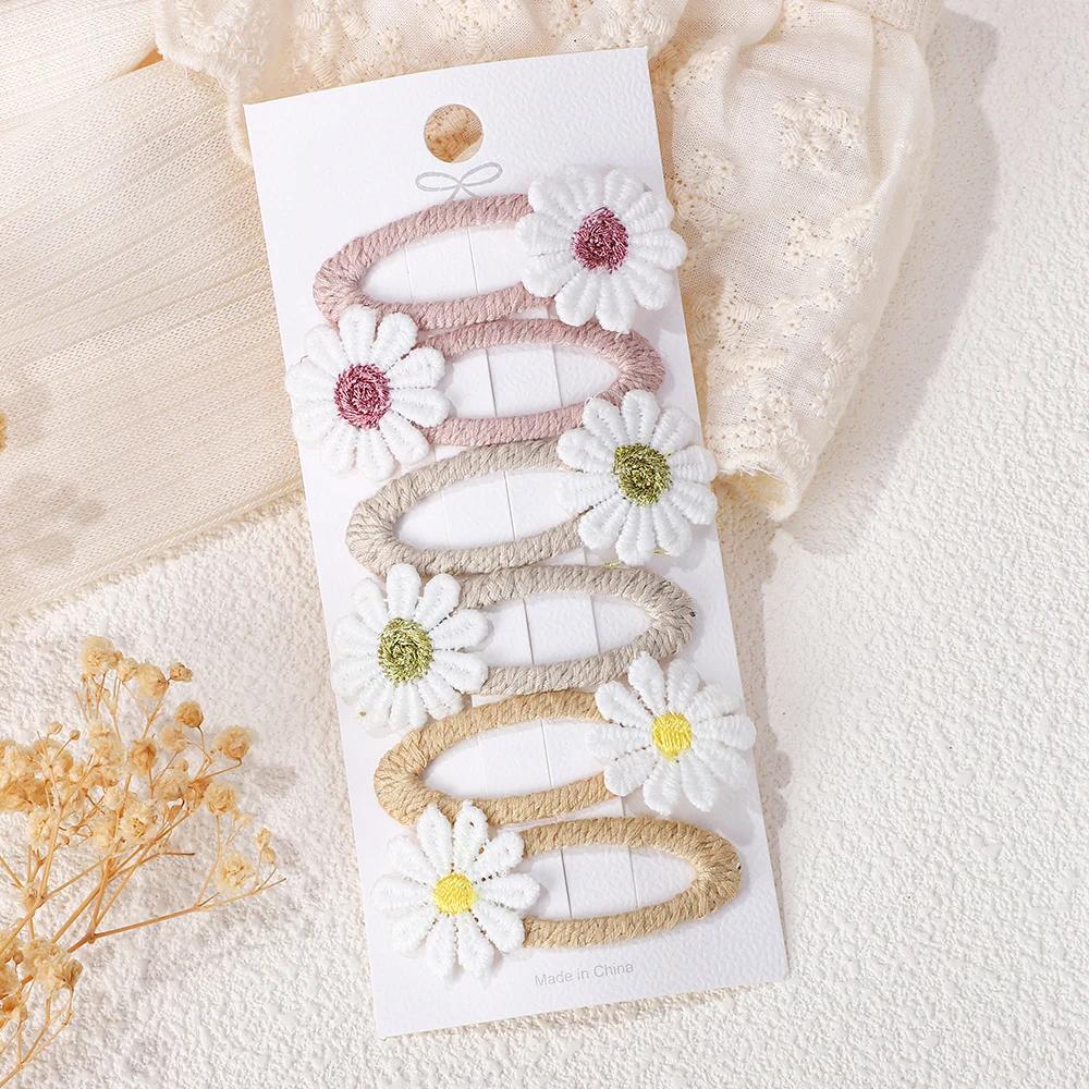 6pcs/lot Ins Daisy Flower Hair Clips Baby Girl Hairpins for Kids Lace White Barette Princess Hooks Sweet Hair Accessories
6pcs/lot Ins Daisy Flower Hair Clips Baby Girl Hairpins for Kids Lace White Barette Princess Hooks Sweet Hair Accessories