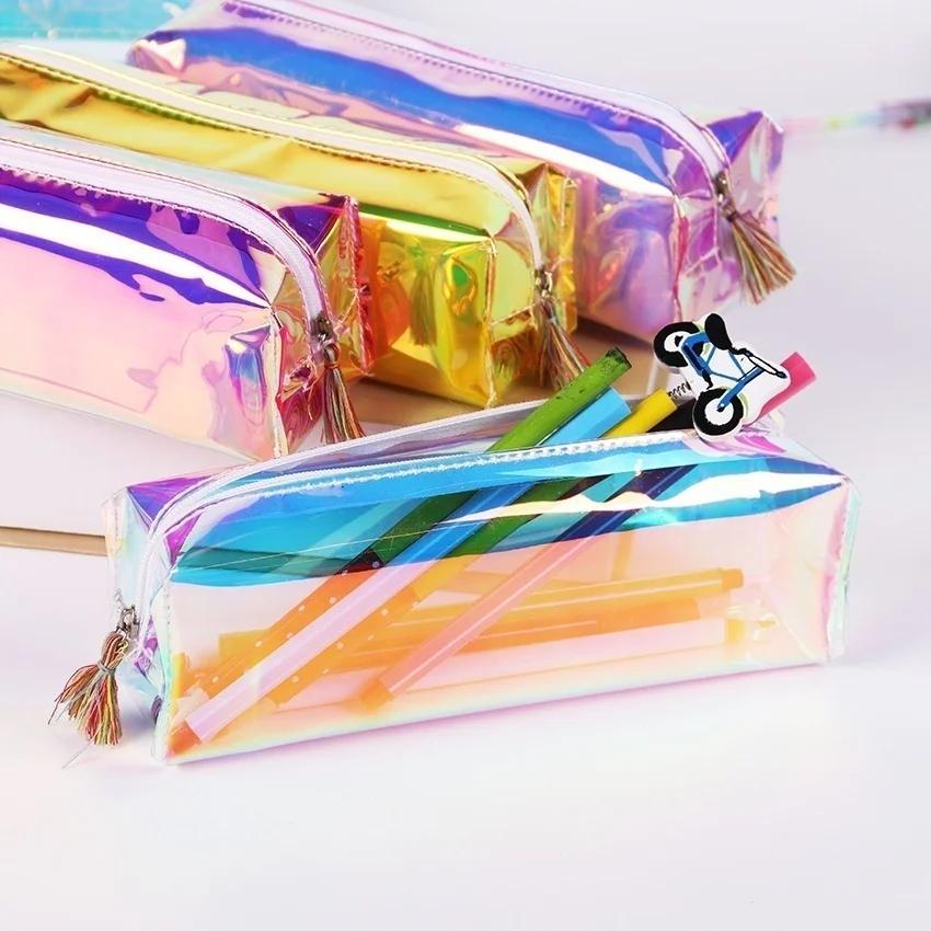 Kawaii Laser Transparent Reflective Pencil Case Bag Large Capacity Chancery School Supplies Stationery Penalty Storage Random random color
Kawaii Laser Transparent Reflective Pencil Case Bag Large Capacity Chancery School Supplies Stationery Penalty Storage Random random color