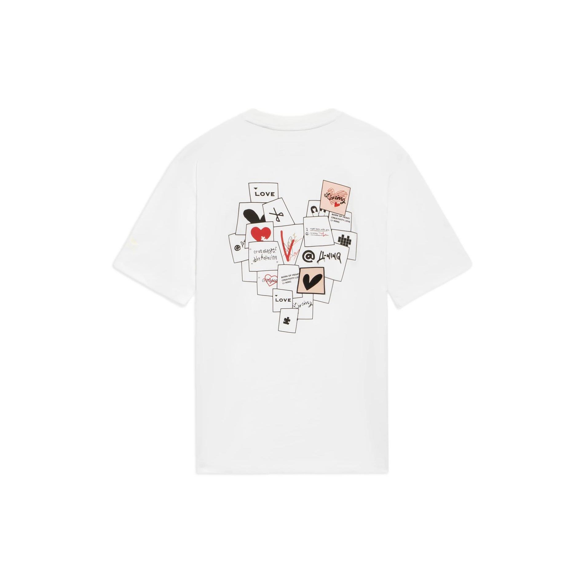 Lining Sports Fashion Series Heart Pattern Print Round Neck Short Sleeve T-Shirt Unisex Tops White AHSS957-1
Lining Sports Fashion Series Heart Pattern Print Round Neck Short Sleeve T-Shirt Unisex Tops White AHSS957-1