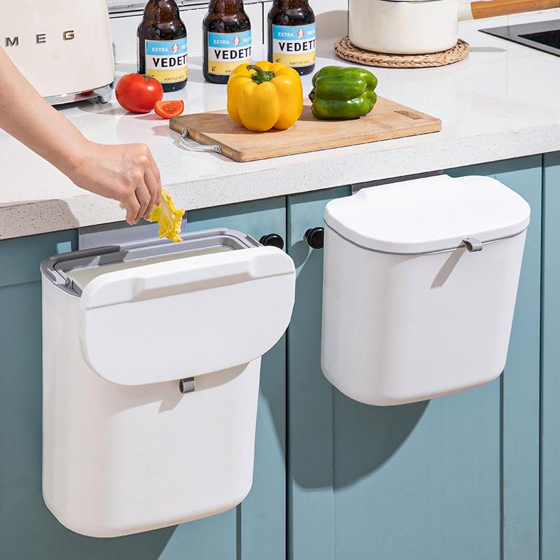 Wall-Mounted Kitchen Trash Can with Lid - Large Household Waste Bin for Bathroom and Toilet No Lid 8L White + Hooks
Wall-Mounted Kitchen Trash Can with Lid - Large Household Waste Bin for Bathroom and Toilet No Lid 8L White + Hooks