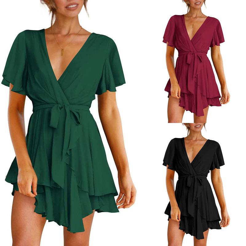 2024 Women s Summer Dress Female Deep V-neck Short Sleeved Lace Up Flowing Dress Women Pure Color Dress Women s Beach Dress XXL кларет
2024 Women s Summer Dress Female Deep V-neck Short Sleeved Lace Up Flowing Dress Women Pure Color Dress Women s Beach Dress XXL кларет