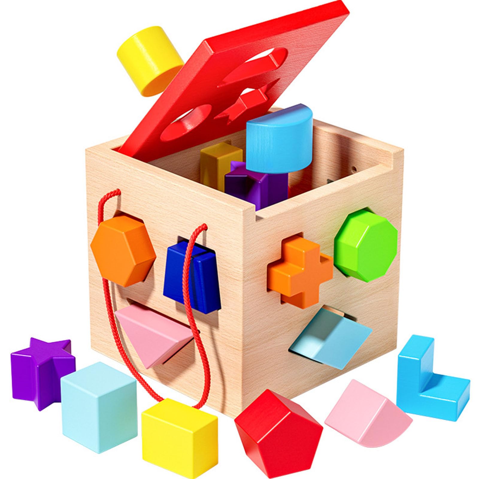 Shinse Shape Sorting Box - Wooden Toy for Shape Recognition, Fine Motor Skills, Montessori-style Toy for Girls and Boys, Ages 1, 2, and 3, Popular Gif
Shinse Shape Sorting Box - Wooden Toy for Shape Recognition, Fine Motor Skills, Montessori-style Toy for Girls and Boys, Ages 1, 2, and 3, Popular Gif